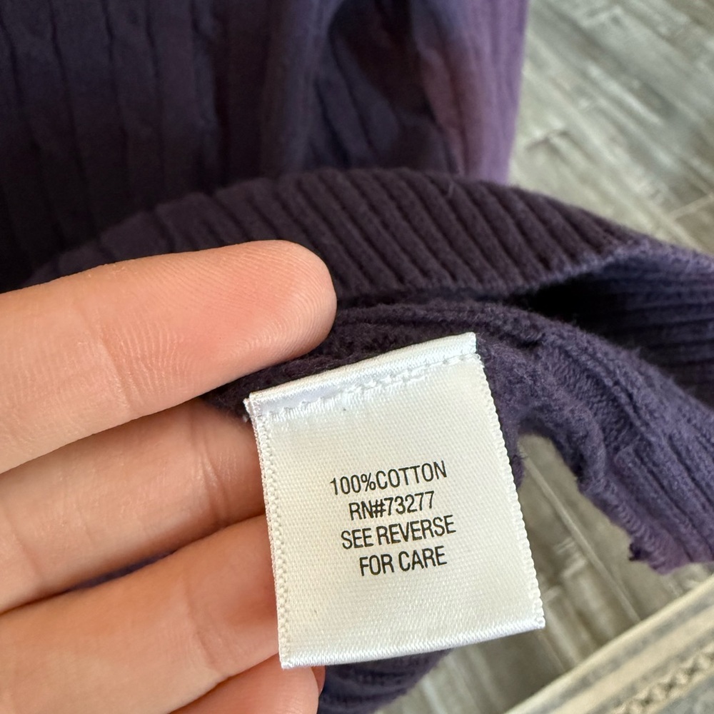 Croft and Barrow Purple Knit Sweater 100% cotton - Picture 4 of 5